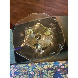 Lancaster Glass Yellow 10" Petal Pattern 3-Footed Bowl Scalloped Rim Vintage